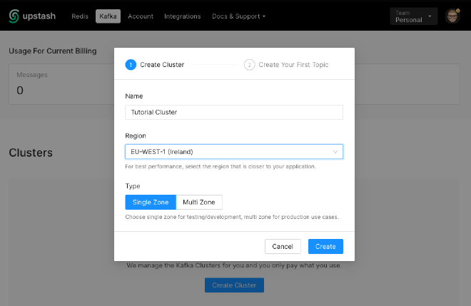Creating a cluster