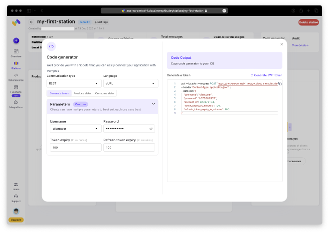Generating a token
